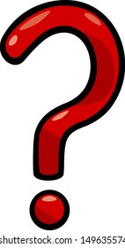 Cartoon Illustration of Red Question Mark Clip Art