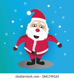 Cartoon Illustration Red Santa Claus