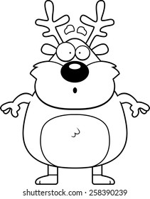 A cartoon illustration of a reindeer looking surprised.