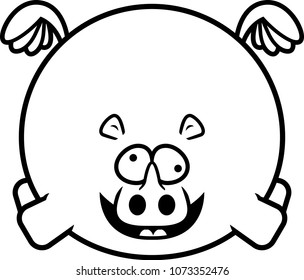 A cartoon illustration of a rhino looking crazy.