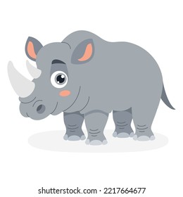 Cartoon Illustration Of A Rhinoceros