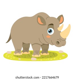 Cartoon Illustration Of A Rhinoceros