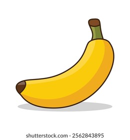 Cartoon illustration of a ripe banana