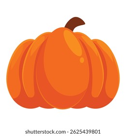 Cartoon illustration of a ripe orange pumpkin