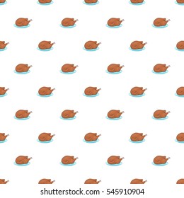 Cartoon illustration of roasted turkey vector pattern for web