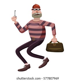 Cartoon illustration of robber vector icon for web