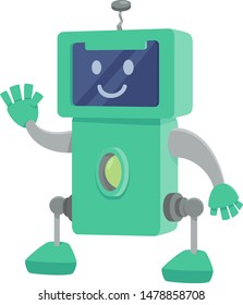 Cartoon Illustration of Robot or Droid Funny Science Fiction Character