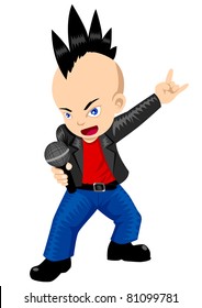 Cartoon illustration of a rocker