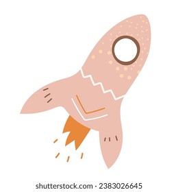 Cartoon illustration of a rocket. Children's illustration