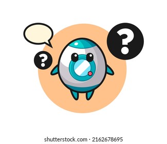 Cartoon Illustration of rocket with the question mark , cute style design for t shirt, sticker, logo element