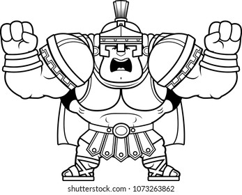 A cartoon illustration of a Roman centurion looking angry.