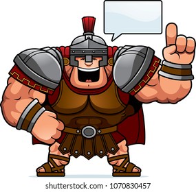 A cartoon illustration of a Roman centurion talking.