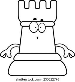 A cartoon illustration of a rook chess piece looking surprised.