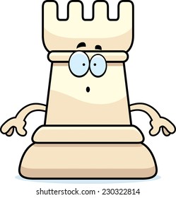 A cartoon illustration of a rook chess piece looking surprised.