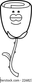A cartoon illustration of a rose sleeping.