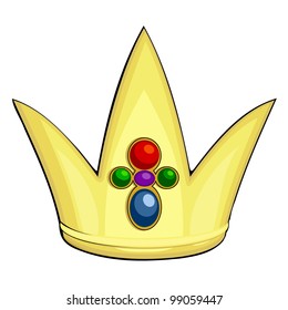 Cartoon  illustration of the royal crown