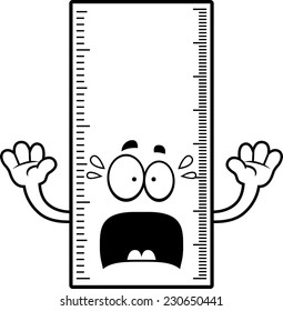 A cartoon illustration of a ruler looking scared.
