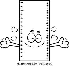 A cartoon illustration of a ruler ready to give a hug.