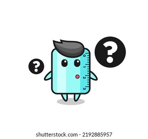 Cartoon Illustration of ruller with the question mark , cute style design for t shirt, sticker, logo element