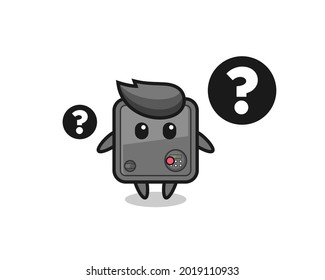 Cartoon Illustration of safe box with the question mark , cute style design for t shirt, sticker, logo element