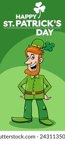 Cartoon illustration of Saint Patrick Day design with Leprechaun character