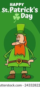 Cartoon illustration of Saint Patrick Day design with Leprechaun character