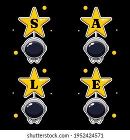 cartoon illustration of sales promotion mascot character balloon sales