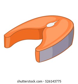 Cartoon illustration of salmon vector icon for web