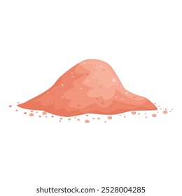 Cartoon illustration of a sand pile forming a small mountain