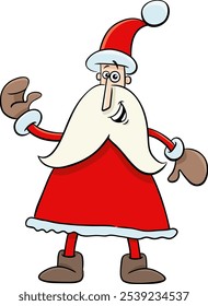 Cartoon illustration of Santa Claus character on Christmas Time