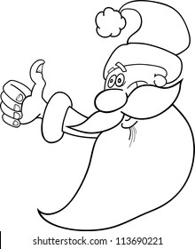 Cartoon Illustration of Santa Claus or Father Christmas or Papa Noel for Coloring Book or Page