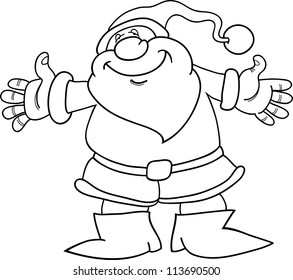 Cartoon Illustration of Santa Claus or Father Christmas or Papa Noel for Coloring Book or Page