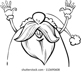 Cartoon Illustration of Santa Claus or Father Christmas or Papa Noel for Coloring Book or Page