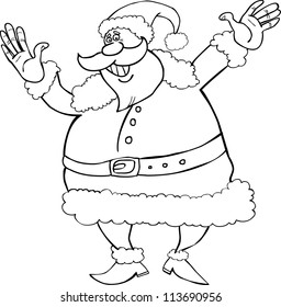 Cartoon Illustration of Santa Claus or Father Christmas for Coloring Book or Page