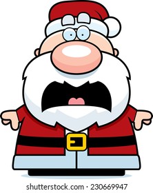 Cartoon Illustration Santa Claus Looking Scared Stock Vector (Royalty ...