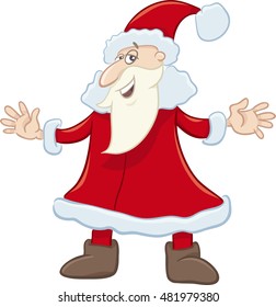 Cartoon Illustration of Santa Claus on Christmas