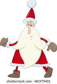 Cartoon Illustration of Santa Claus on Christmas Time