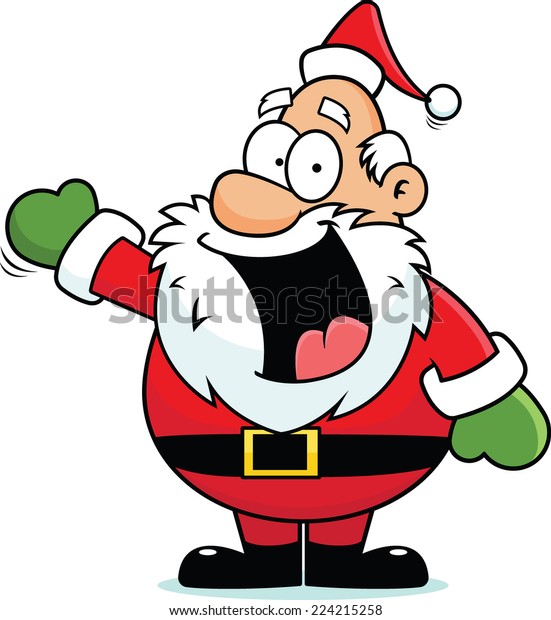 Cartoon Illustration Santa Claus Pointing Smiling Stock Vector (Royalty ...