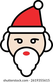 Cartoon illustration of Santa Claus with red hat, white beard, and cheerful expression