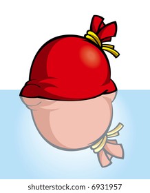 cartoon illustration of a santa's sack (vector image)