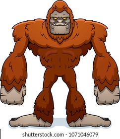 A cartoon illustration of a sasquatch standing.