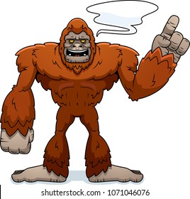 A cartoon illustration of a sasquatch talking.