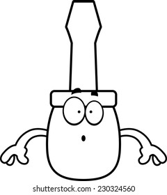 A cartoon illustration of a screwdriver looking surprised.