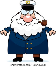 A cartoon illustration of a sea captain looking happy.