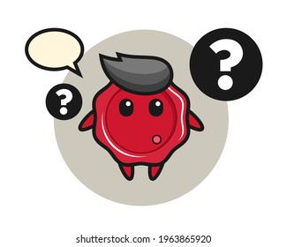 Cartoon illustration of sealing wax with the question mark, cute style design for t shirt, sticker, logo element