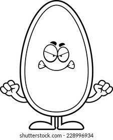 A cartoon illustration of a seed looking angry.