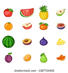 Cartoon Illustration Set Tasty Fruits Isolated Stock Vector (Royalty ...