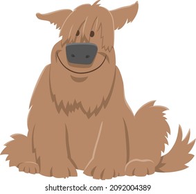Cartoon illustration of shaggy brown dog animal character