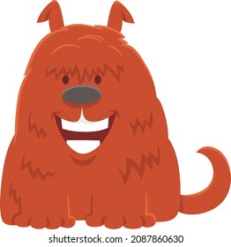 Cartoon illustration of shaggy red dog animal character