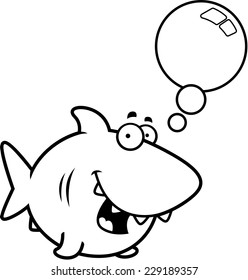 A cartoon illustration of a shark talking.